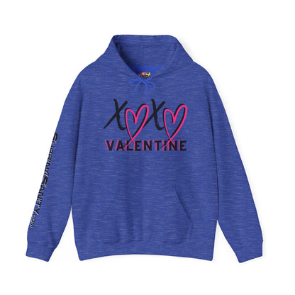 XOXO Valentine Hoodie | Cute Pink Heart Graphic Cozy Pullover by Subbin4Sanity