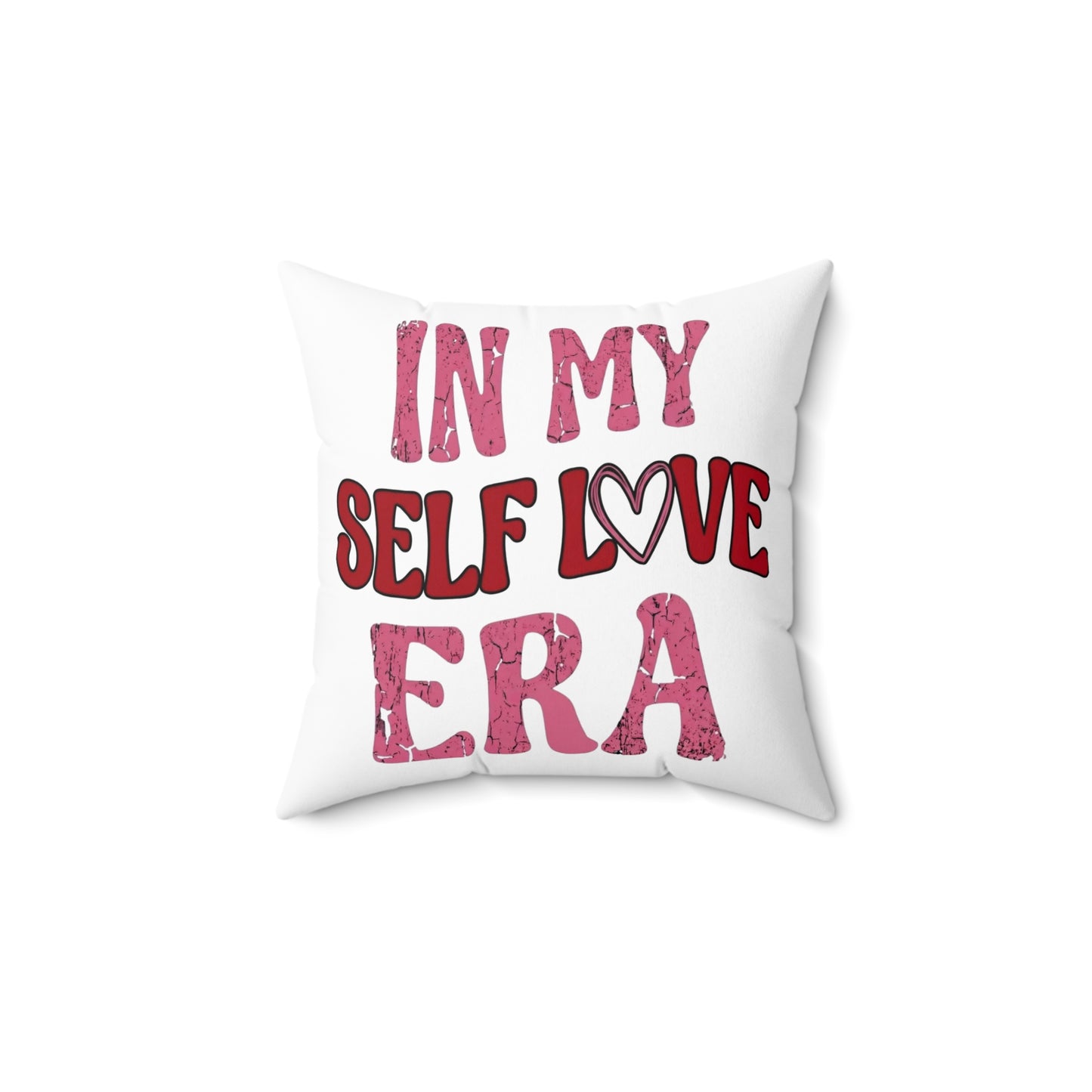In My Self Love Era Red Watercolor Heart Patterned Double Sided Pillowcase & Pillow Insert