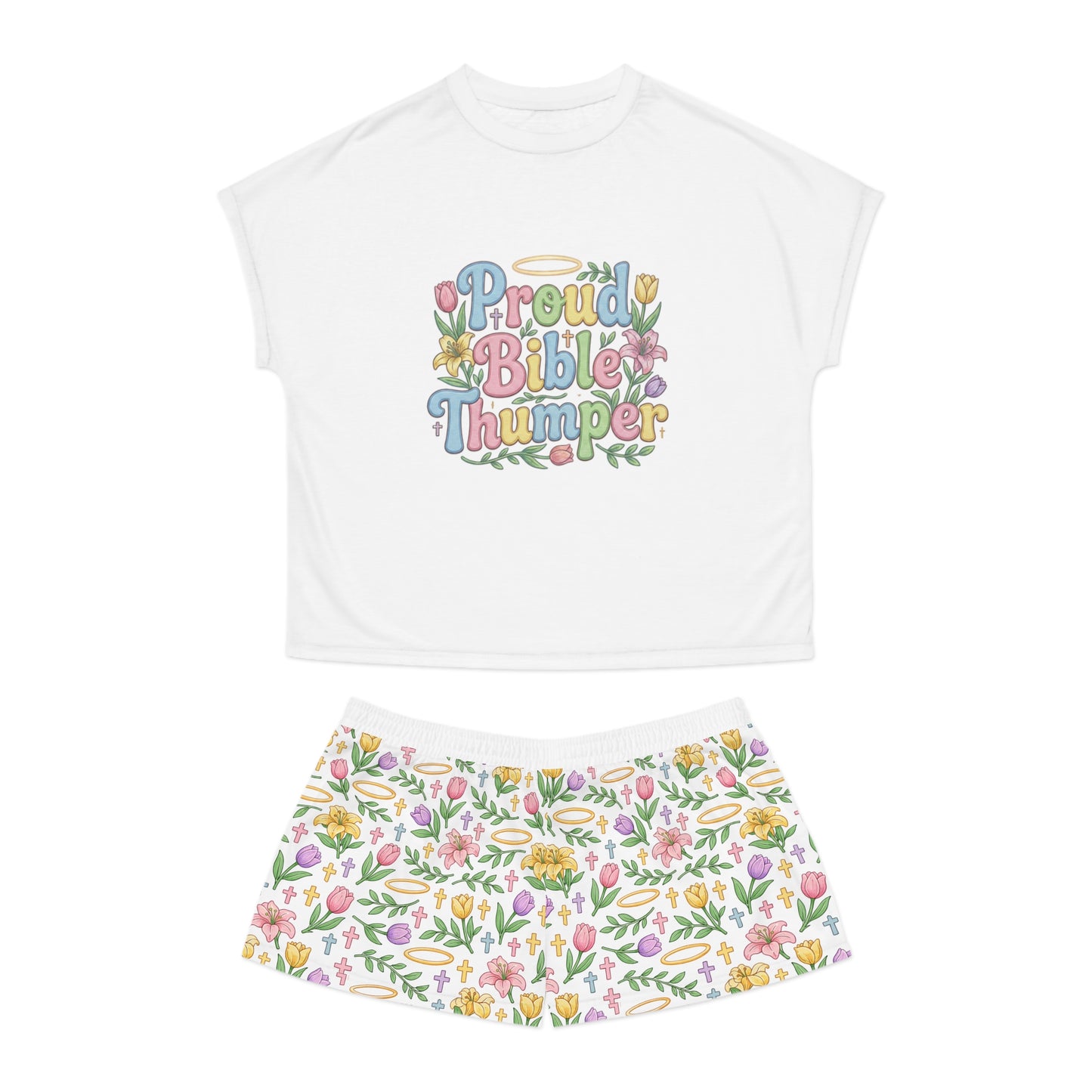 Proud Bible Thumper Rose Easter Faith Women's Short Pajama Set