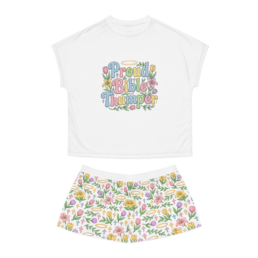 Proud Bible Thumper Rose Easter Faith Women's Short Pajama Set