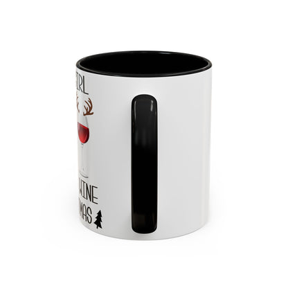 Christmas Coffee Mug, 11oz, "Just A Girl Who Loves Wine At Christmas"