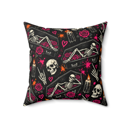 Too Dead To Give A Damn Double-Sided Pillowcase & Insert | Gothic Halloween Decor by Subbin4Sanity