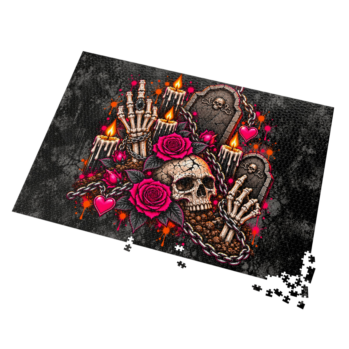 Dirt & Defiance Halloween Jigsaw Puzzle | Gothic Coffin Statement Puzzle by Subbin4Sanity