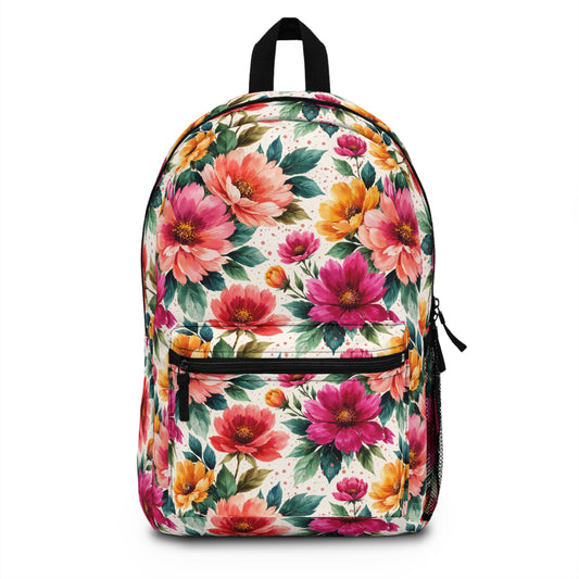 Electric Wildflower Garden Pattern – Splatter Bloom Collection – School Backpack