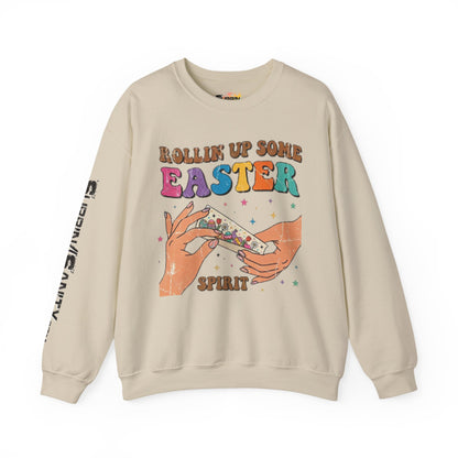 "Rollin Up Some Easter Spirit" Holiday Sweatshirt — Cozy Easter Crewneck