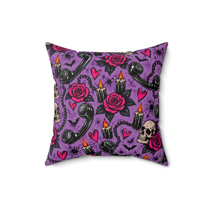 If Karma Needs Help, Call Me + Karma’s Calling Double-Sided Pillowcase & Insert | Gothic Halloween Decor by Subbin4Sanity