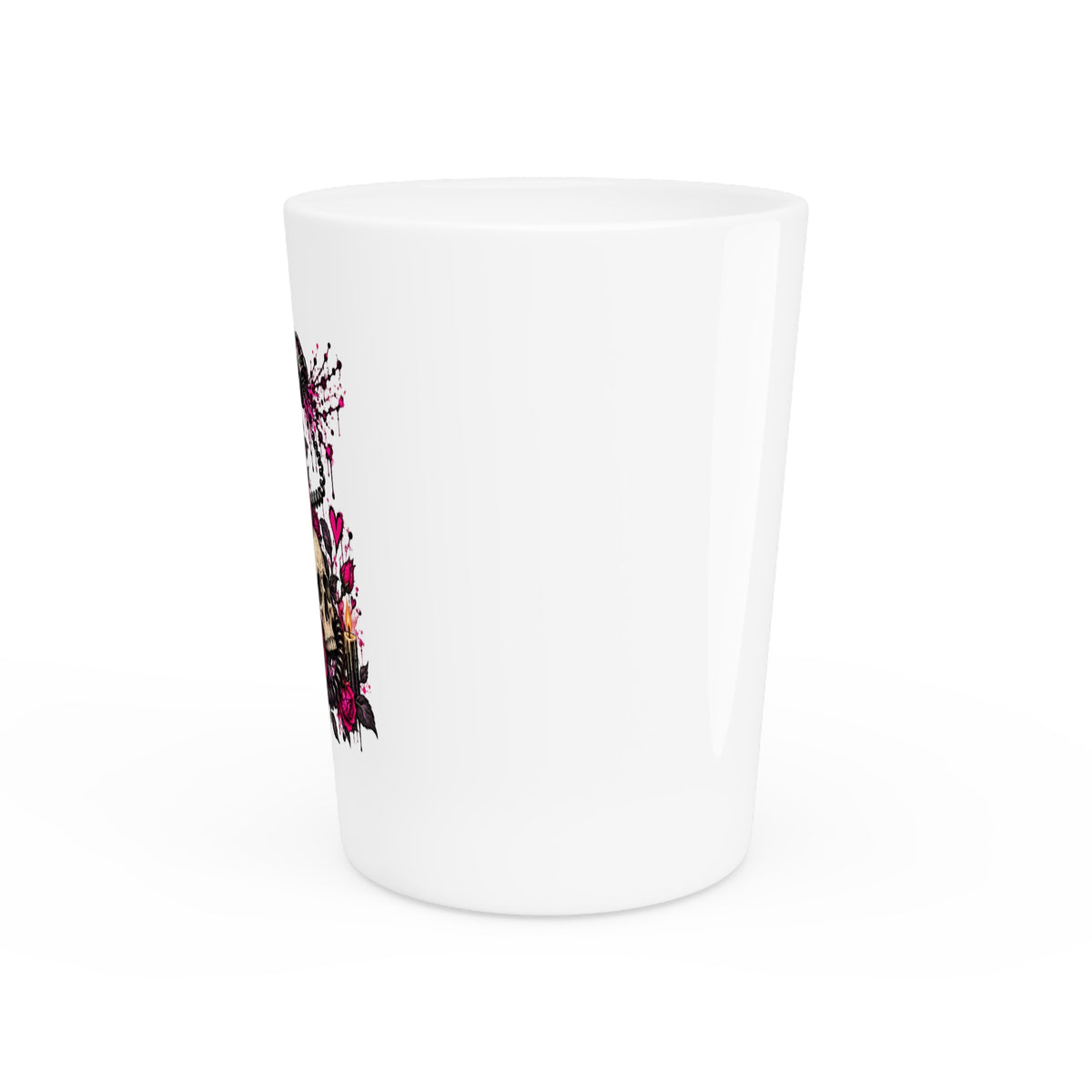 Karma’s Calling Shot Glass | Gothic Skull & Telephone Drinking Glass by Subbin4Sanity