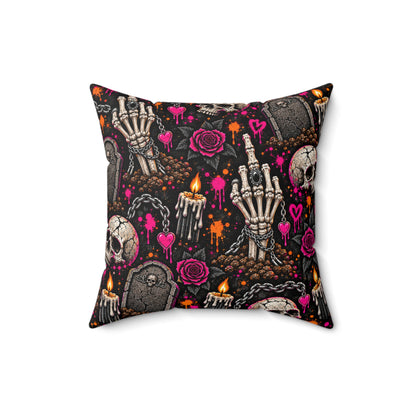 I Buried My Last Fuck Right Here Double-Sided Pillowcase & Insert | Gothic Halloween Decor by Subbin4Sanity