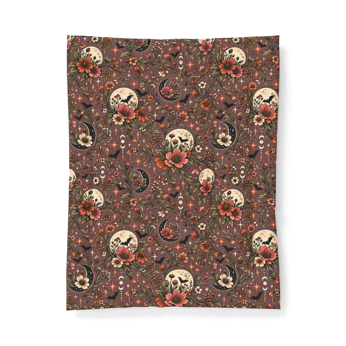 Midnight Wildflowers Comforter | Boho Celestial Floral Halloween Bedding by Subbin4Sanity