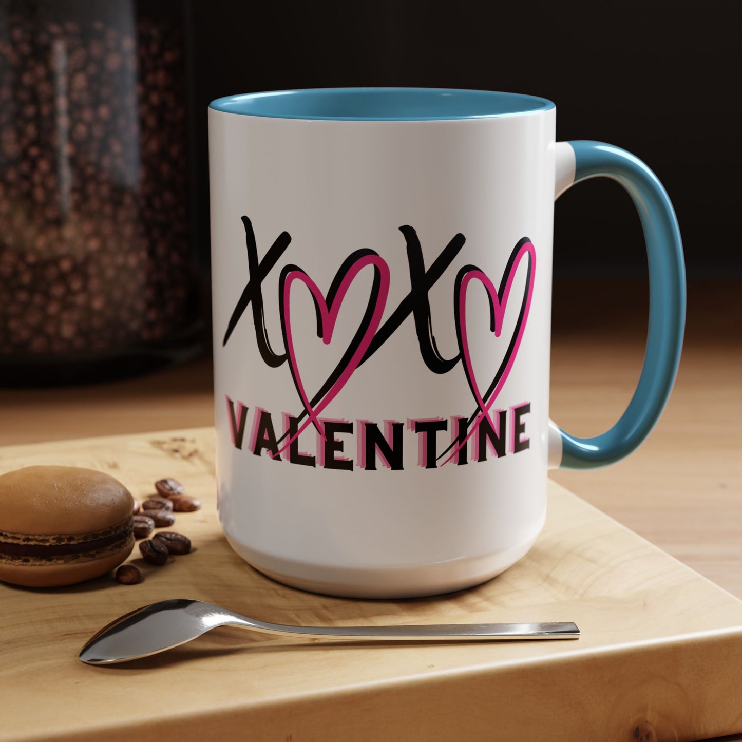 XOXO Valentine Accent Coffee Mug — 11oz & 15oz