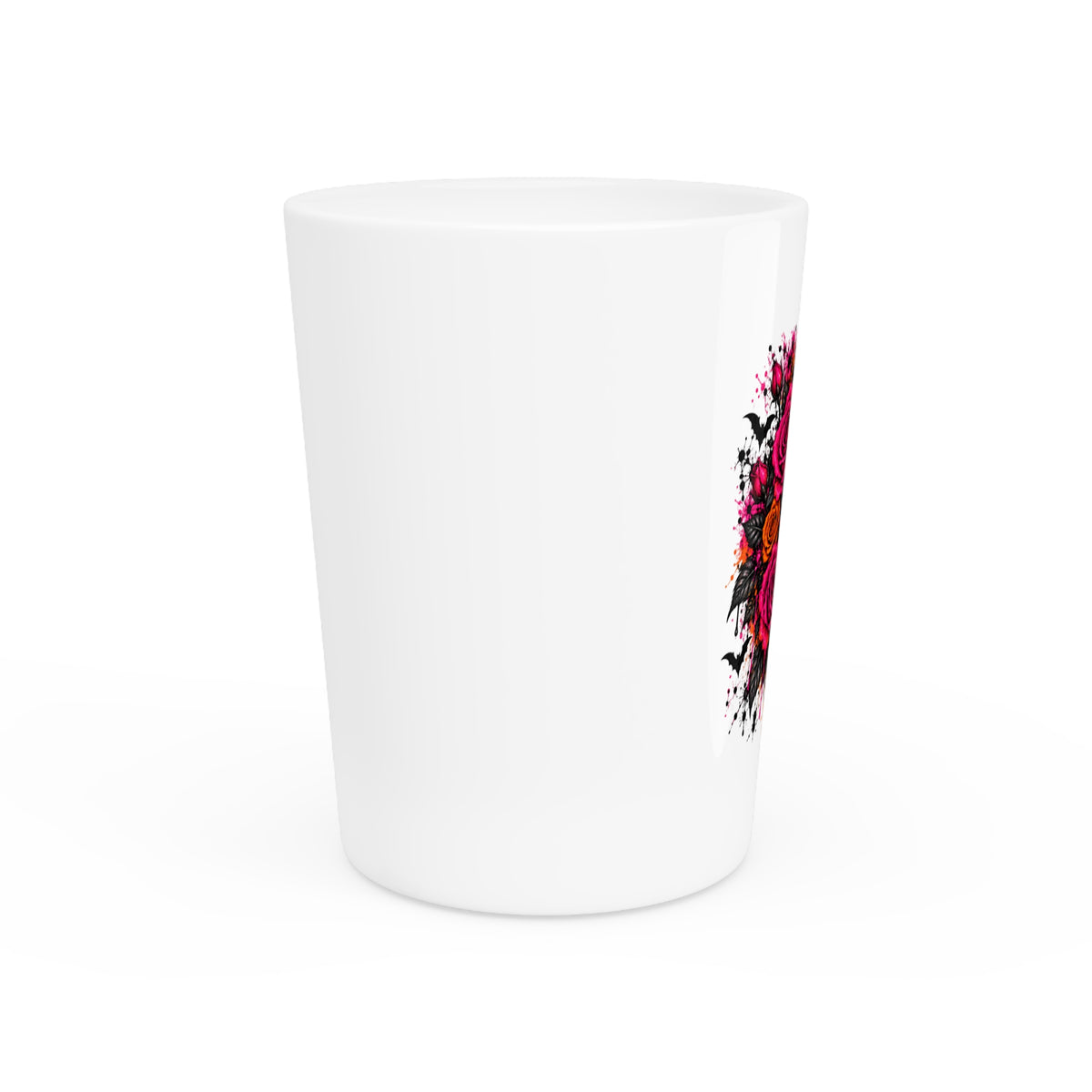 Deadly Blooms Shot Glass | Gothic Floral Skull Drinking Glass by Subbin4Sanity