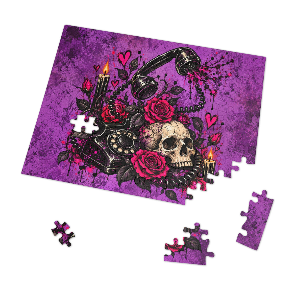 Karma’s Calling Halloween Jigsaw Puzzle | Gothic Skull Statement Puzzle by Subbin4Sanity