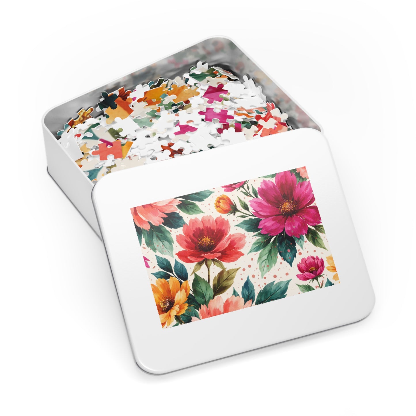 Electric Wildflower Garden Pattern – Puzzle & Tin Storage Box