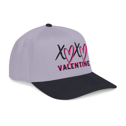 Valentine XOX Hearts Baseball Cap — Pink Heart DTF Valentine Hat