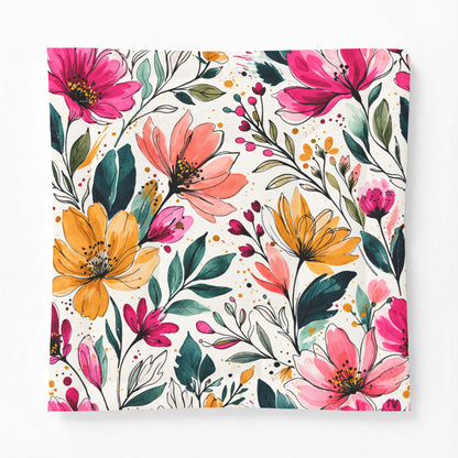 Wildflower Garden Stripe Pattern – Splatter Bloom Collection – Comforter