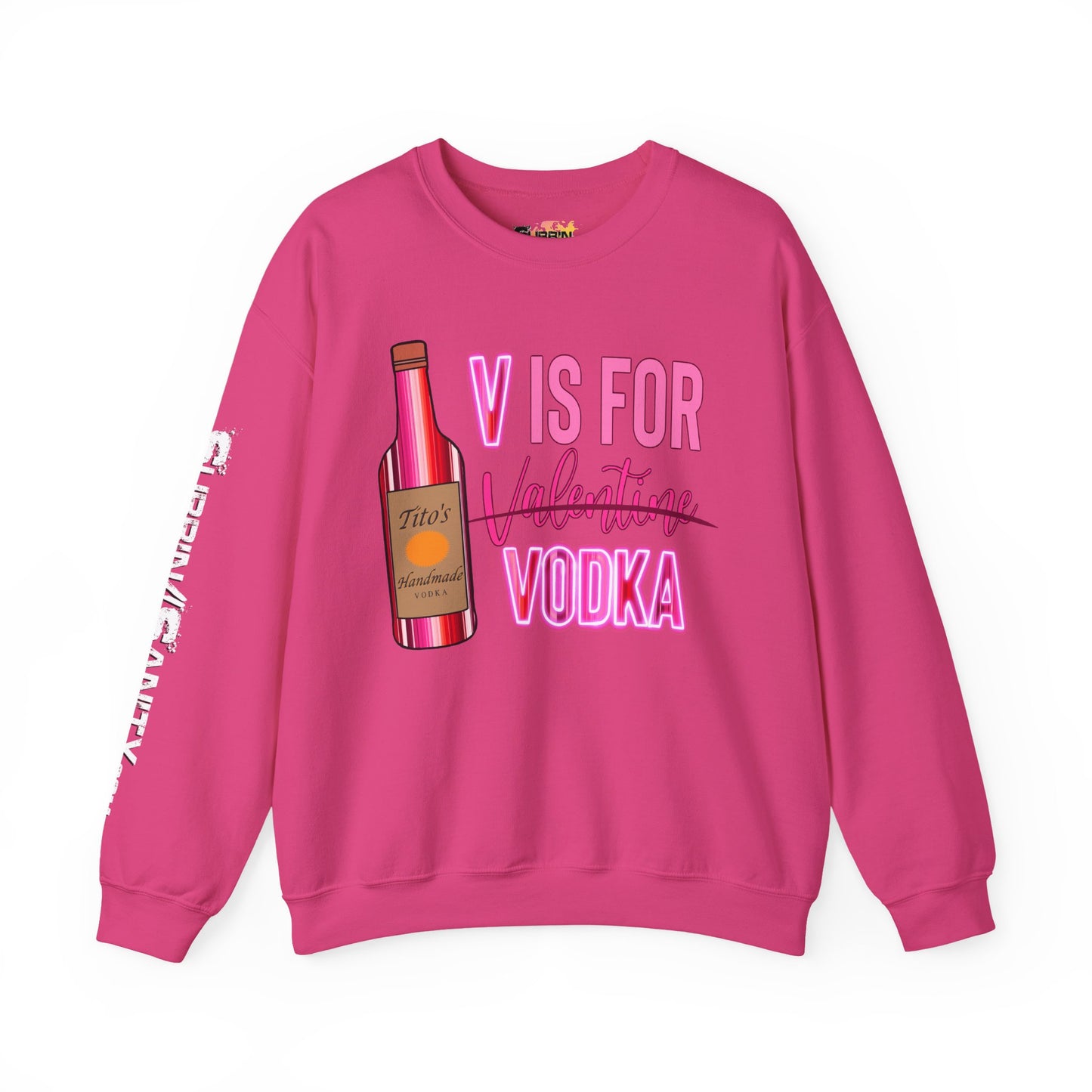 "V Is For Vodka" Valentine Sweatshirt — Cozy Valentine's Day Crewneck