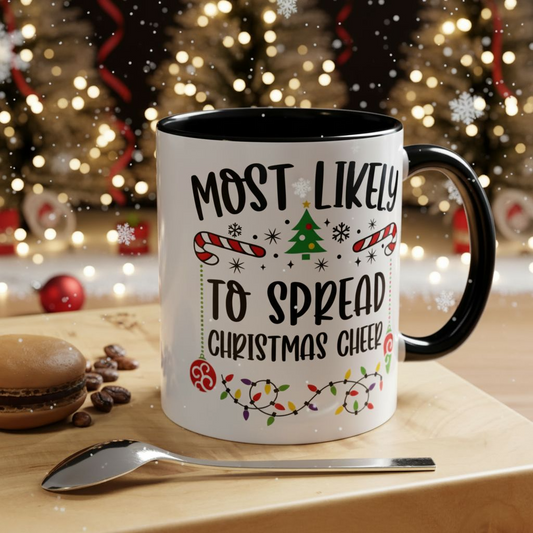 Christmas Coffee Mug, 11oz, "To spread Christmas cheer"