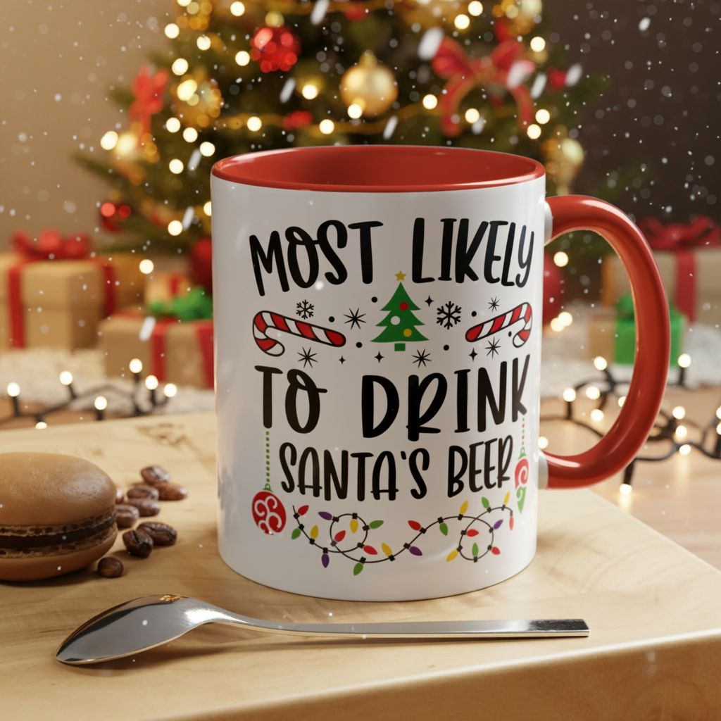 Christmas Coffee Mug, 11oz, "To drink Santa's beer"