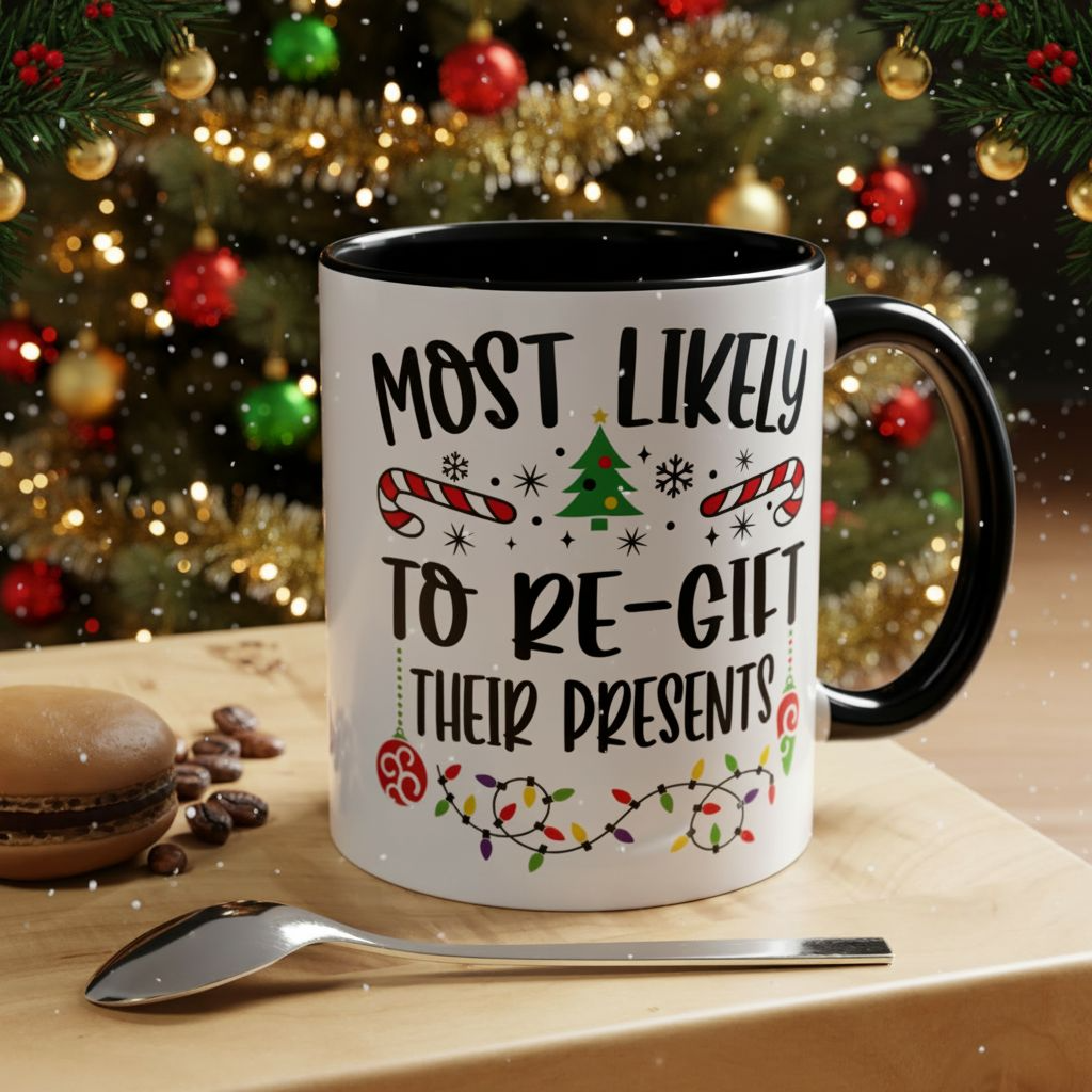 Christmas Coffee Mug, 11oz, "To re-gift their presents"