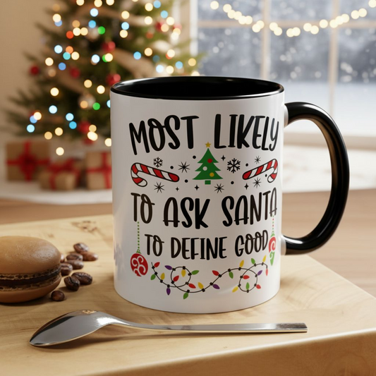 Christmas Coffee Mug, 11oz, "Define Good Santa"