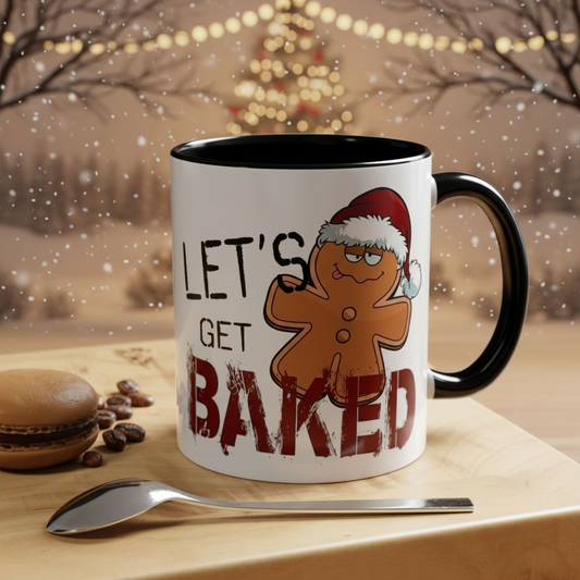 Christmas Coffee Mug, 11oz, "Let's get Baked"