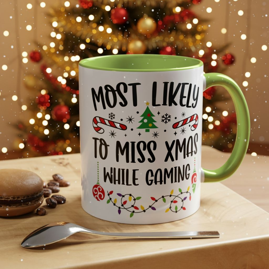 Christmas Coffee Mug, 11oz, "Miss X-Mas while gaming"