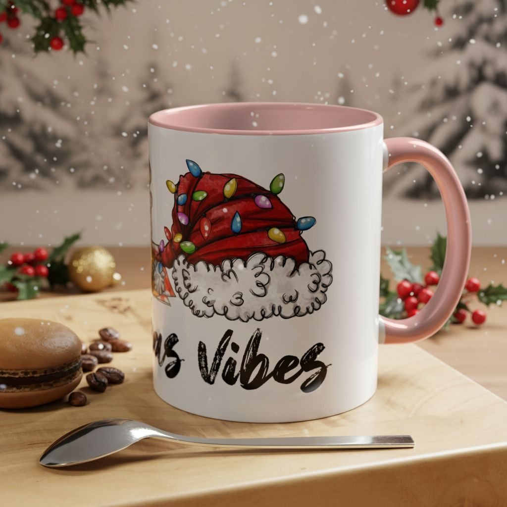 Christmas Coffee Mug, 11oz, "Christmas Vibes"