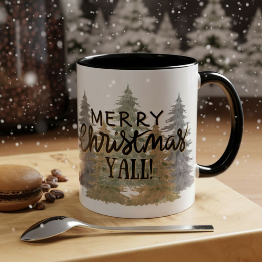 Christmas Coffee Mug, 11oz, "Merry Christmas Yall"