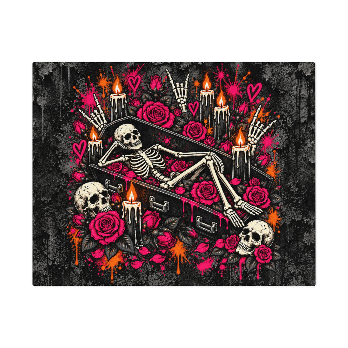 Dead & Unbothered Halloween Jigsaw Puzzle | Gothic Skeleton Statement Puzzle by Subbin4Sanity