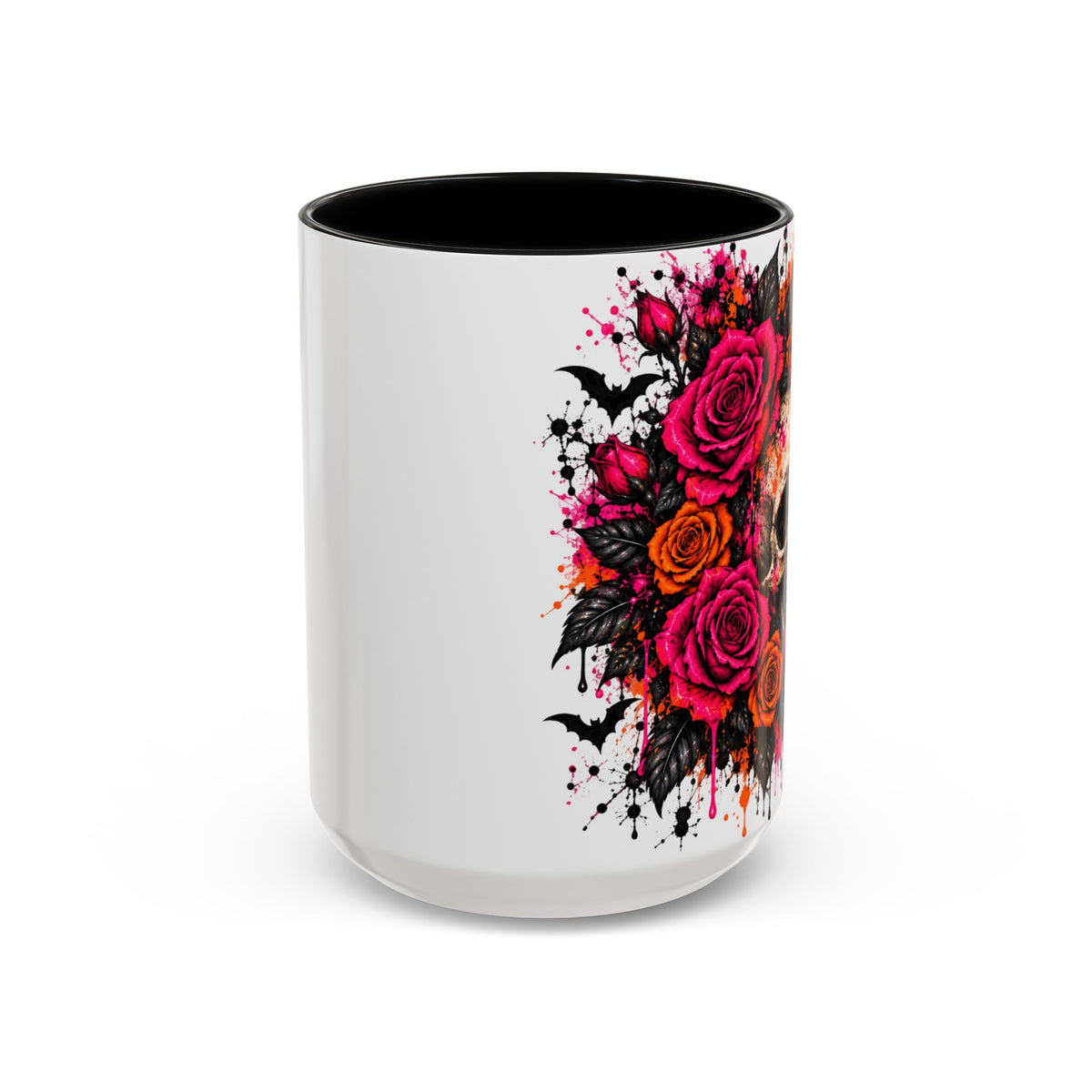 Deadly Blooms Coffee Mug | Gothic Floral Skull Ceramic Mug by Subbin4Sanity