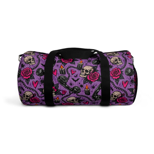 Karma’s Calling Duffel Bag | Skull & Rose Halloween Travel Bag by Subbin4Sanity