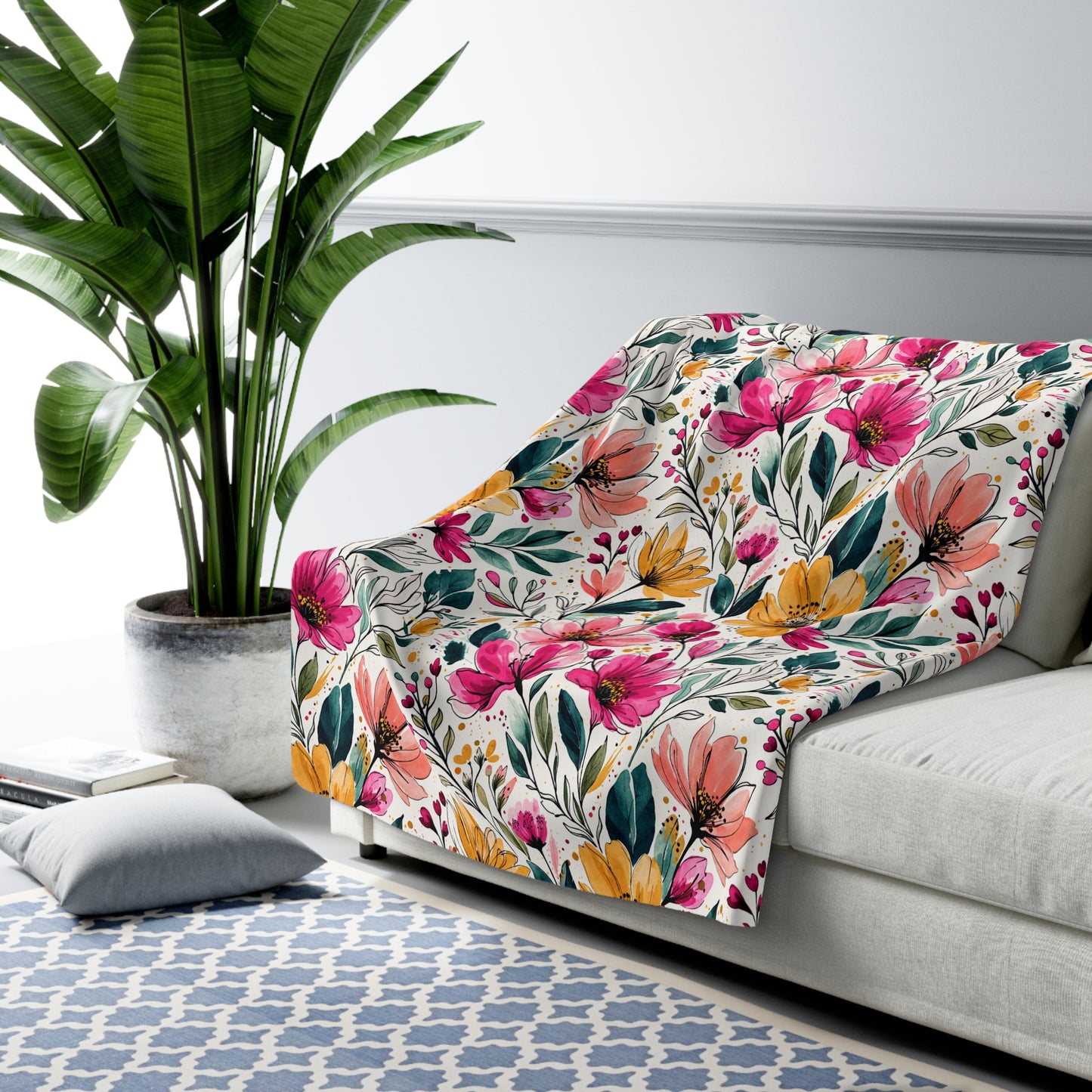 Modern Botanical Wildflower Pattern – Splatter Bloom Collection – Original Seamless Design By Subbin4Sanity