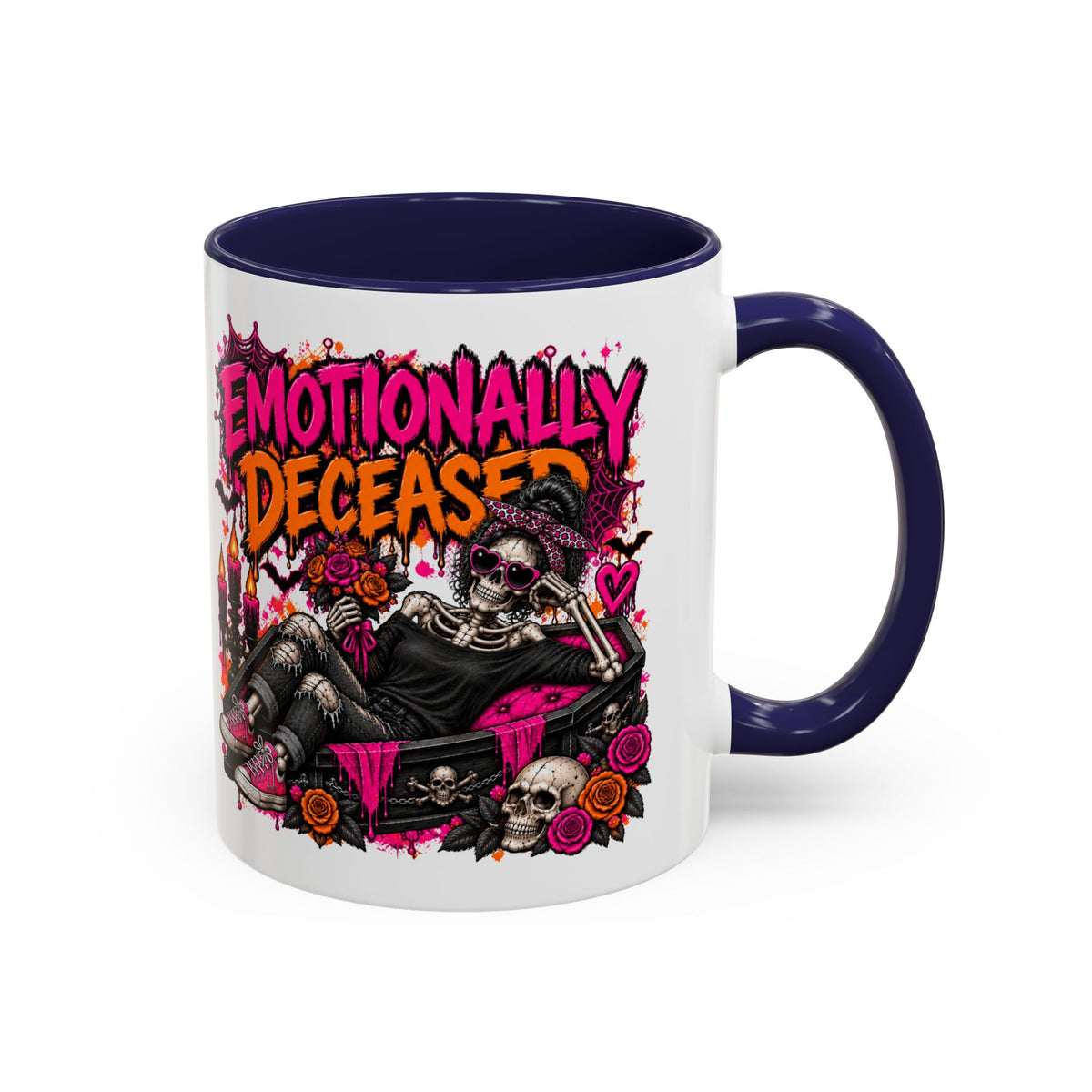 Emotionally Deceased Coffee Mug | Sarcastic Gothic Ceramic Mug by Subbin4Sanity