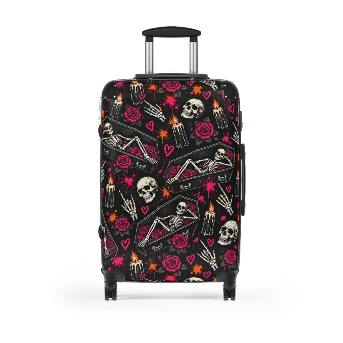 Dead & Unbothered Suitcase | Skull & Rose Halloween Luggage by Subbin4Sanity