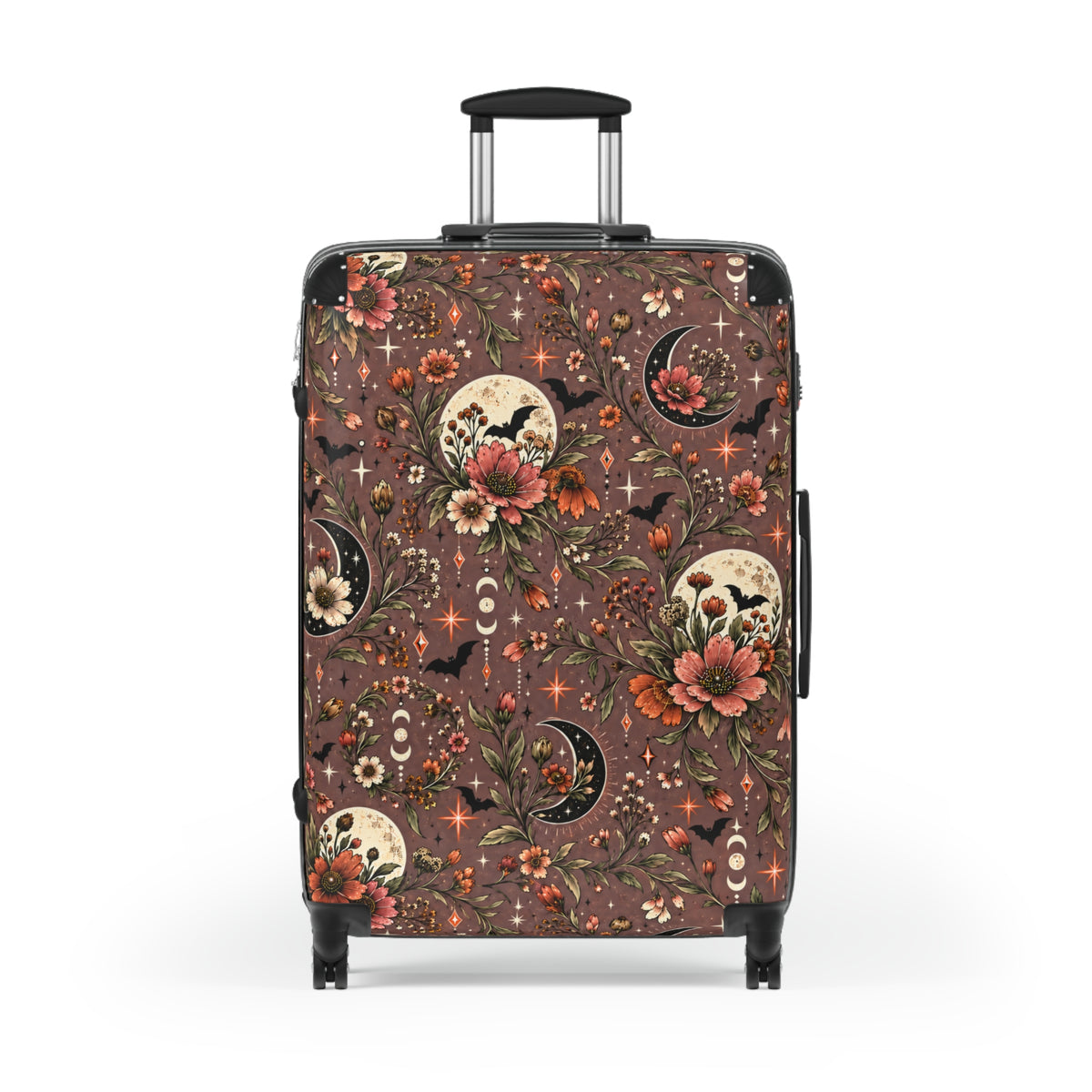 Midnight Wildflowers Suitcase | Boho Halloween Floral Luggage by Subbin4Sanity