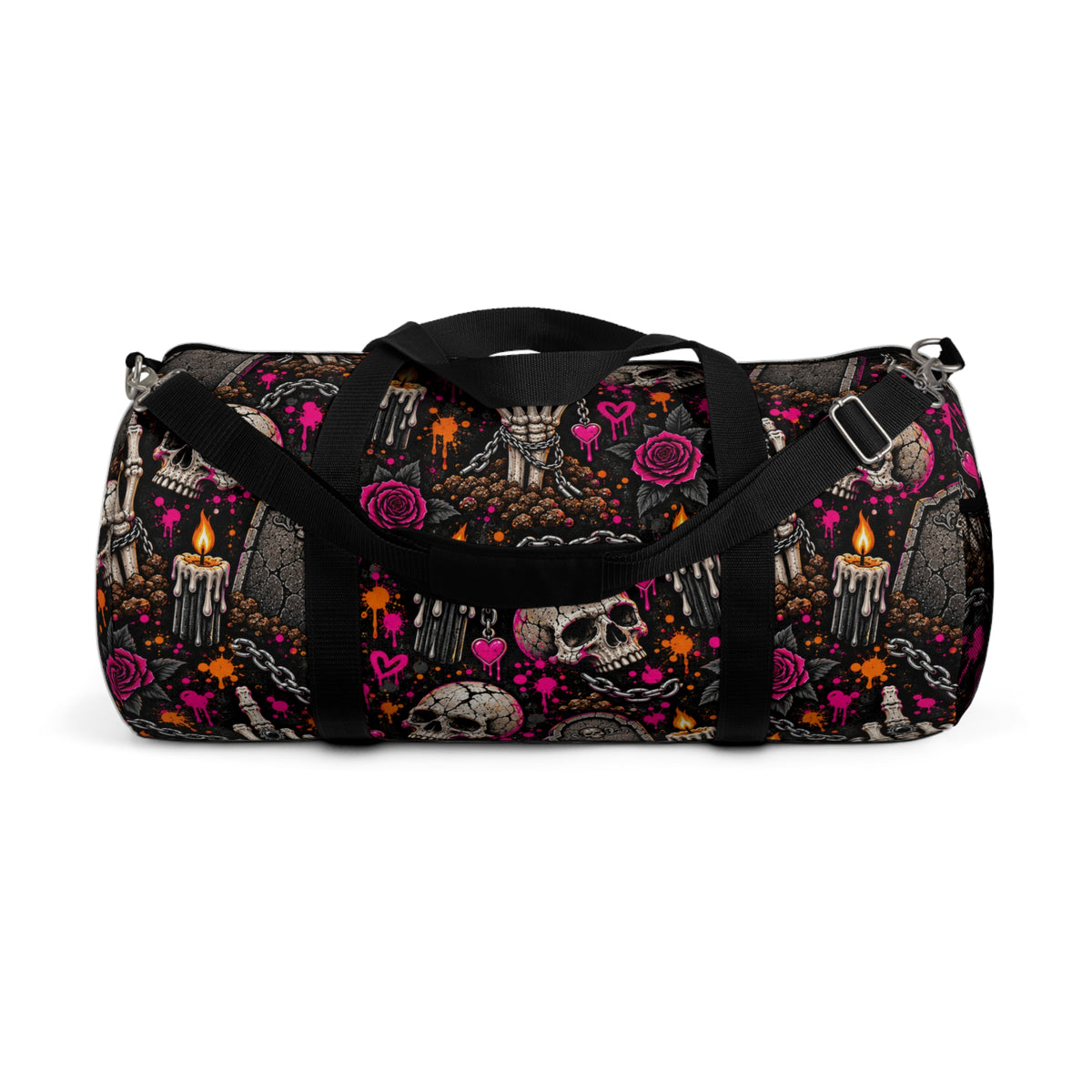 Dirt & Defiance Duffel Bag | Skull & Rose Halloween Travel Bag by Subbin4Sanity