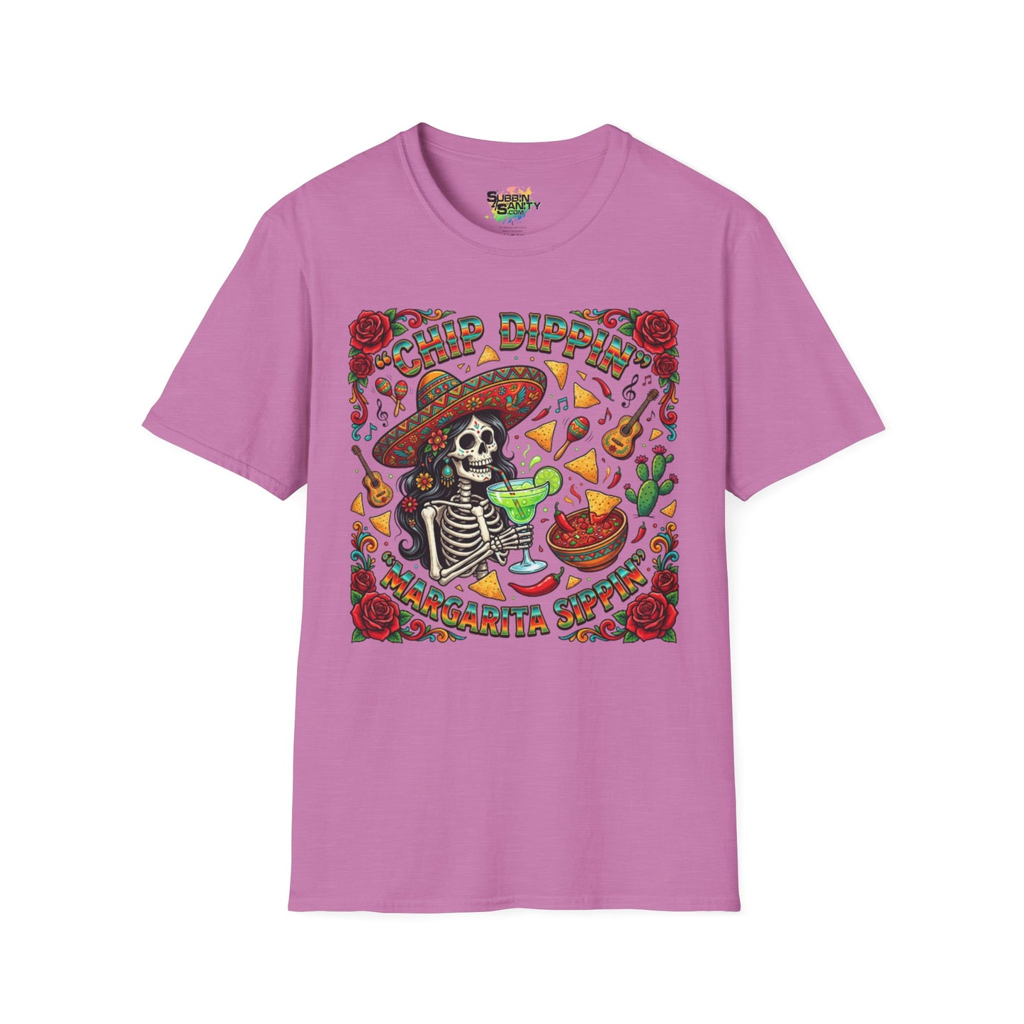 "Chip Dippin Margarita Sippin" (Circle) | Unisex Softstyle T-Shirt