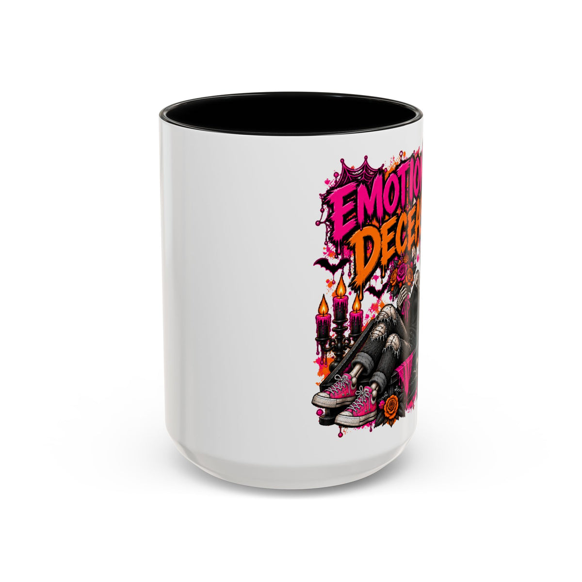Emotionally Deceased Coffee Mug | Sarcastic Gothic Ceramic Mug by Subbin4Sanity