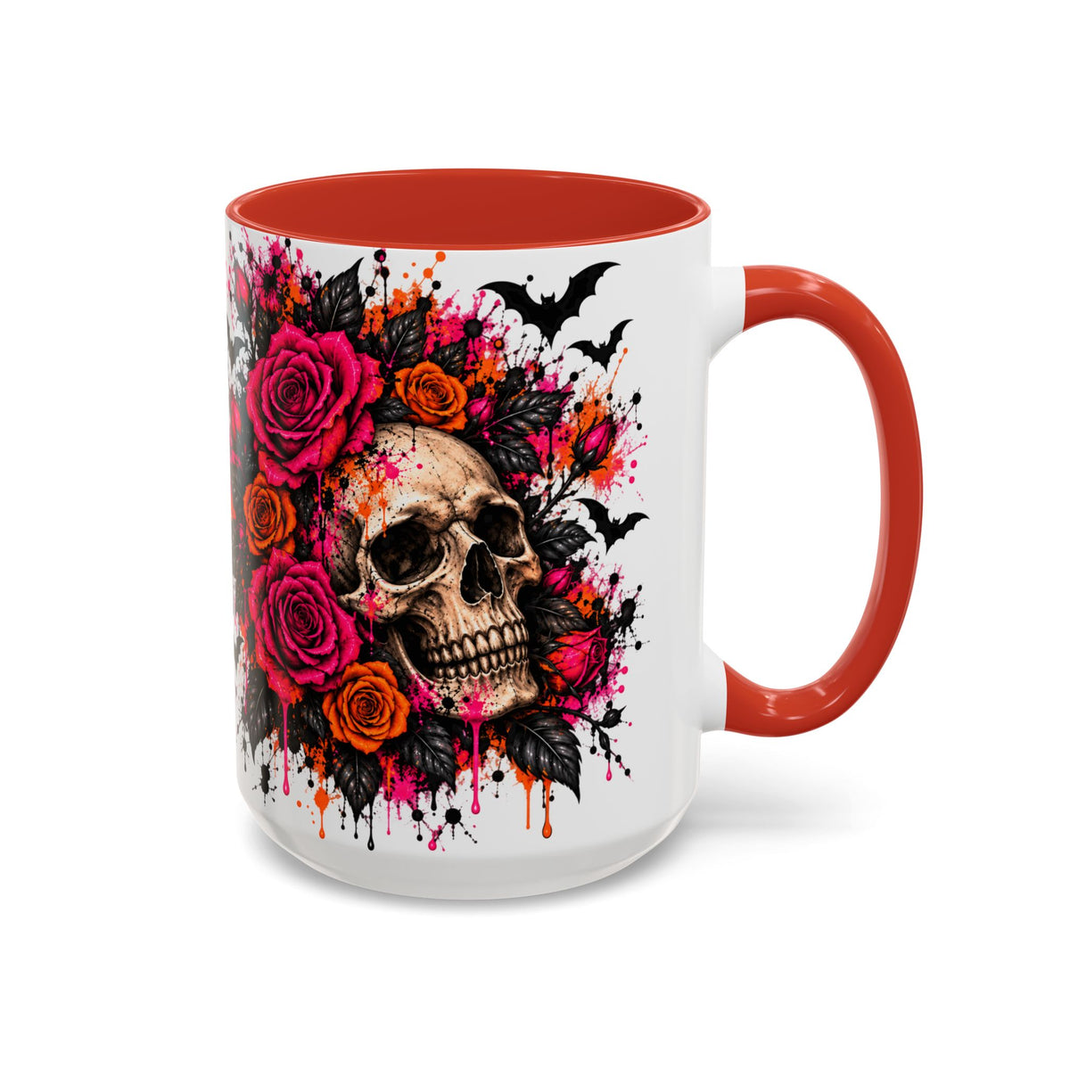 Deadly Blooms Coffee Mug | Gothic Floral Skull Ceramic Mug by Subbin4Sanity
