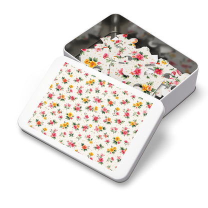 Wildflower Sprinkle Pattern – Splatter Bloom Collection – Puzzle & Tin Storage Box