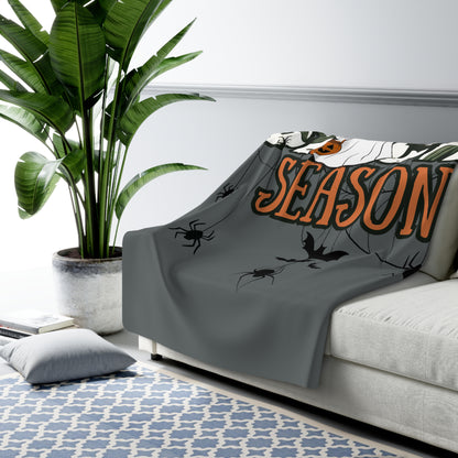 Sherpa Fleece Blanket, Halloween Boho Decor, Spooky Season Throw, Cozy Fall Home Gift, Autumn Witchy Living Room Decor, Halloween Party