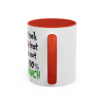 Christmas Coffee Mug, 11oz, "100% Grinch"