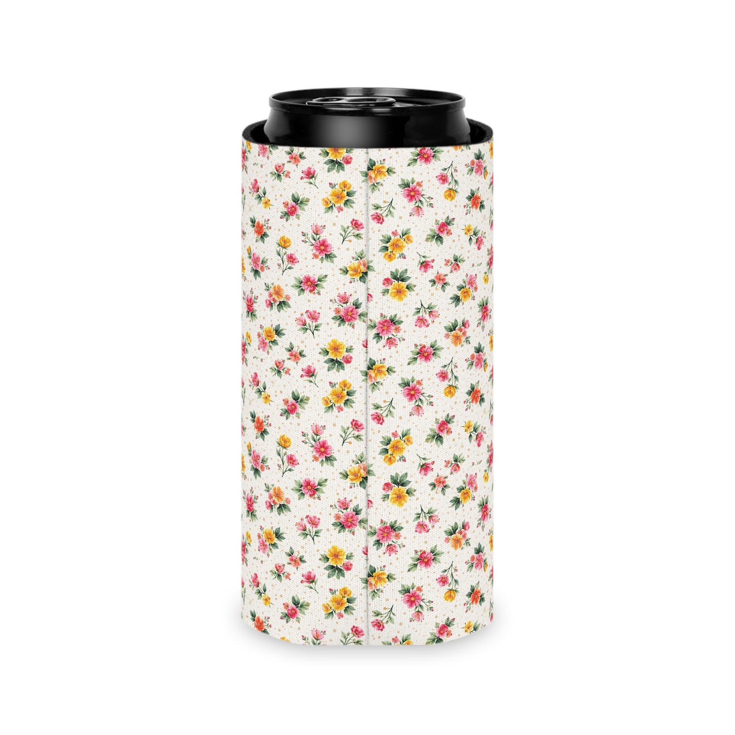 Wildflower Sprinkle Pattern – Splatter Bloom Collection — Lightweight Foam Grip Lined Koozie