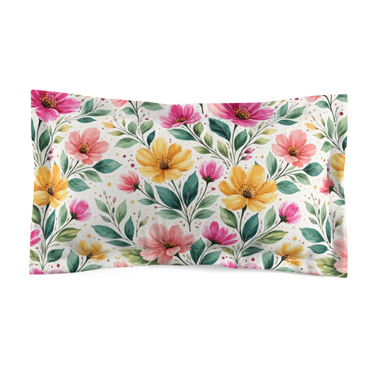 Watercolor Wildflower Garden Pattern – Splatter Bloom Collection – Decorative Pillowcase