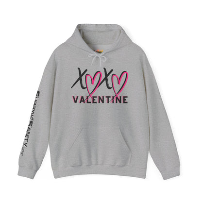 XOXO Valentine Hoodie | Cute Pink Heart Graphic Cozy Pullover by Subbin4Sanity