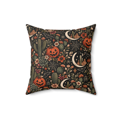 Even The Darkest Nights Make Something Bloom + Crescent Blooms Double-Sided Pillowcase & Insert | Celestial Boho Halloween Decor by Subbin4Sanity