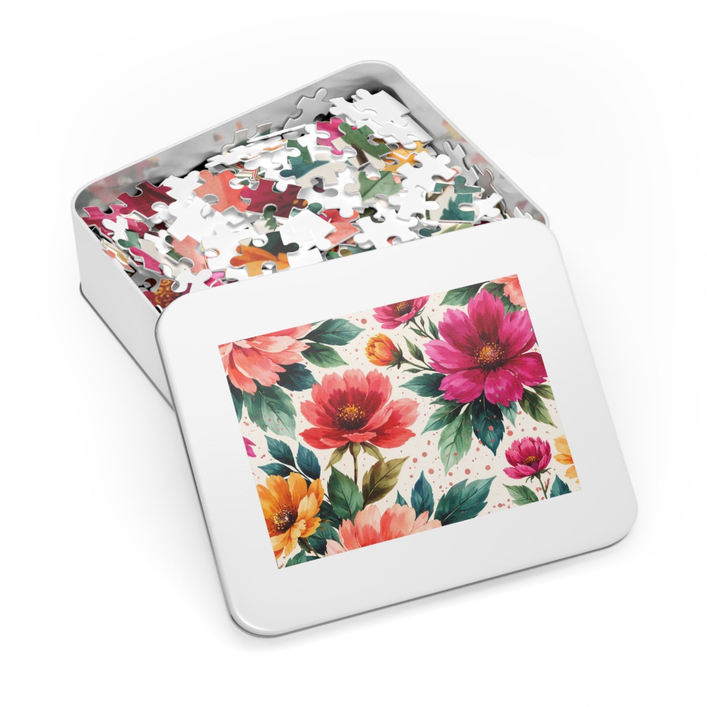 Electric Wildflower Garden Pattern – Puzzle & Tin Storage Box
