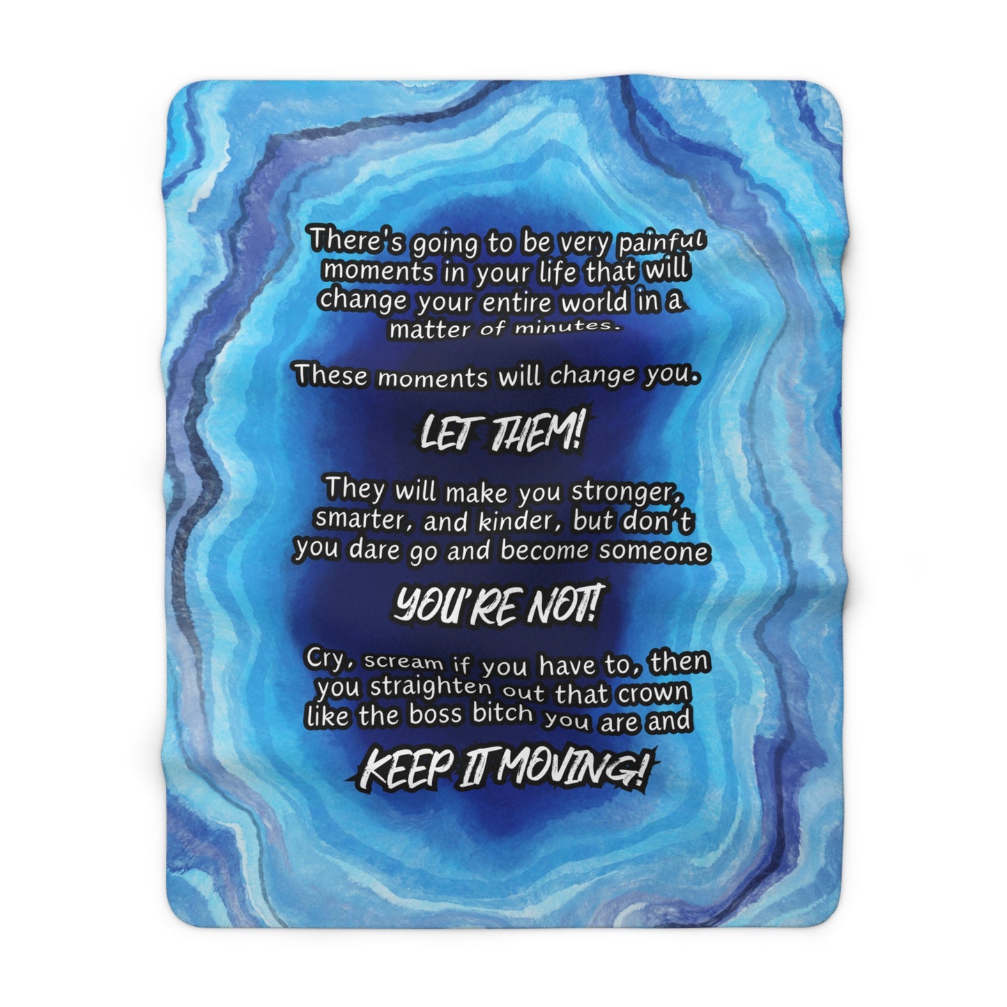 Inspirational quote sherpa fleece blanket for comfort and encouragement