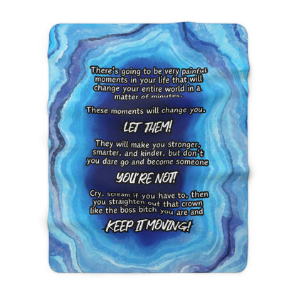 Inspirational quote sherpa fleece blanket for comfort and encouragement
