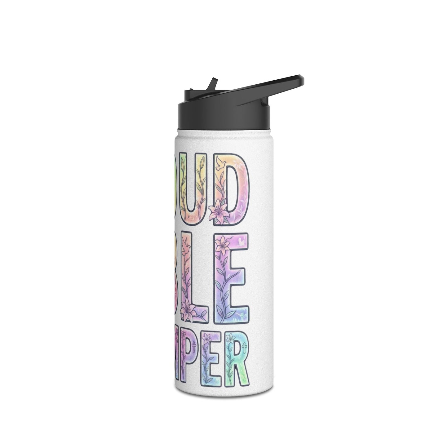 Proud Bible Thumper Pastel Rainbow Easter Faith Stainless Steel Water Bottle